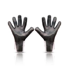 TIGEAR Nexus Series Adult Professional GK Goalkeeper Gloves with 3.5mm Contact German Latex, Hybrid Negative Cut and Adjustable Wrist Control (Medium - 9, White)