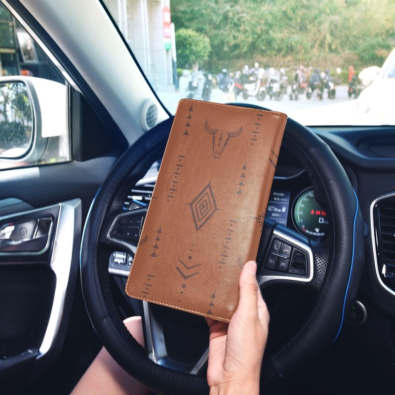 Linqin Car Registration and Insurance Card Holder, Western Bull Boho