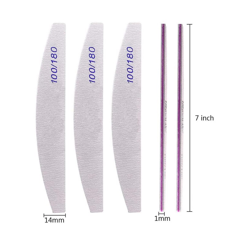 Kafeiya Professional Nail Files,5 PCS Nail File Double Sided Emery