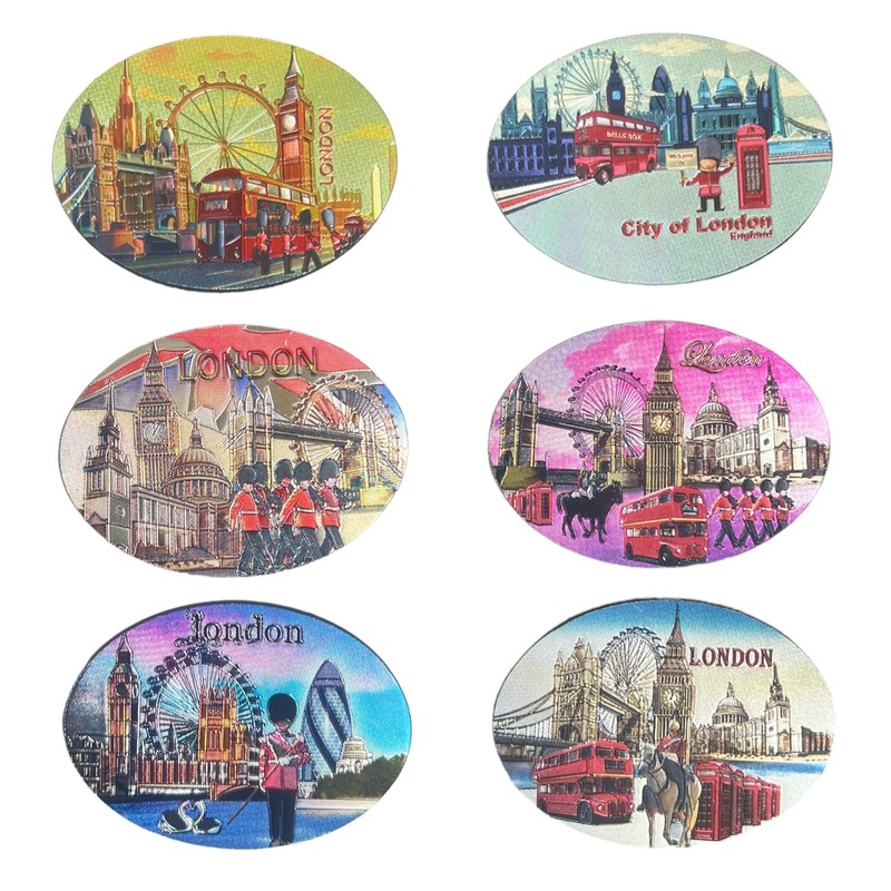 6 London Souvenir Magnet - Union Jack Picture Magnet -