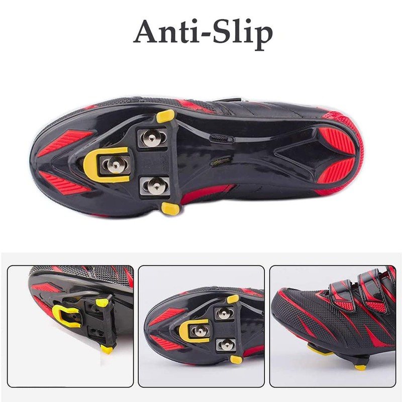 (Yellow (2pcs)) Shoes Road Self-locking Bike Cycling Pedal Cleats Set