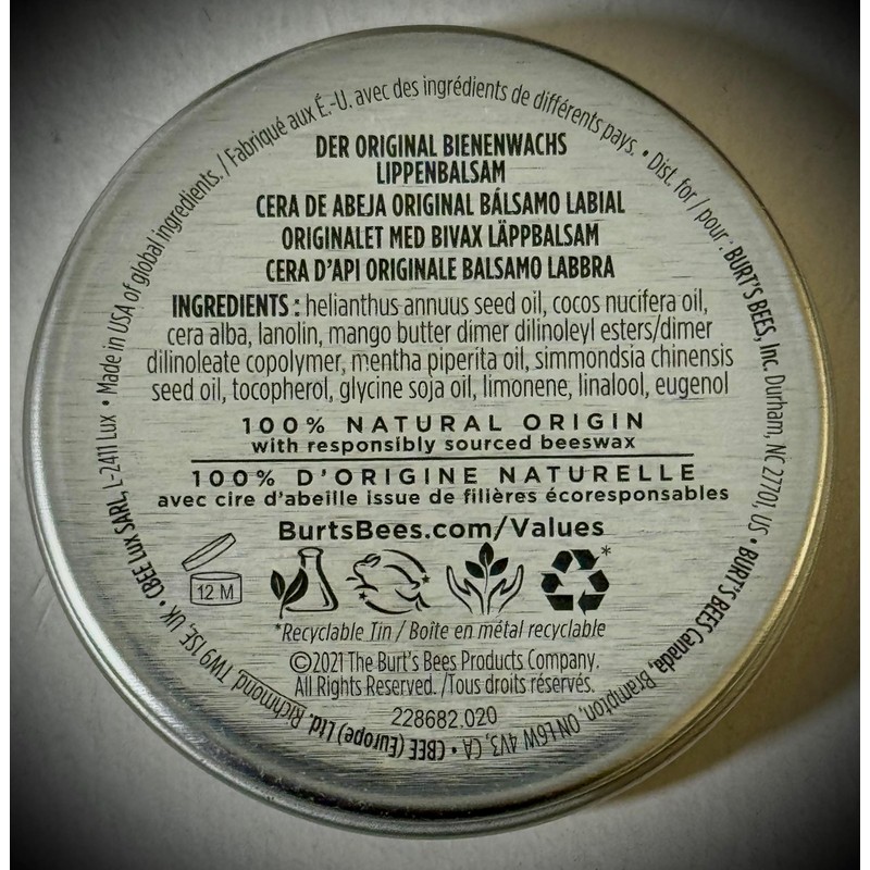 Burt's Bees Moisturizing Retro Lip Balm Tin with Vitamin E