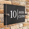 Badgemaster Layered Glass Effect Modern Anthracite Acrylic House Number Sign