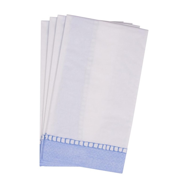 Caspari Linen Border Paper Guest Towel Napkins in Light Blue