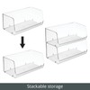 mDesign Modern Stackable Plastic Open Front Dip Extra Large Storage