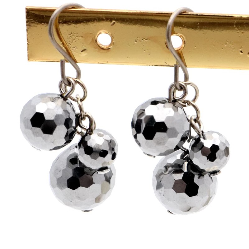 GOLD STONE Terahertz Earrings, For Both Ears, Grape Clusters, Sparkling,