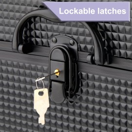 Unbranded Large Train Case Cosmetics Organizer with 6 Trays for Travel with Makeup