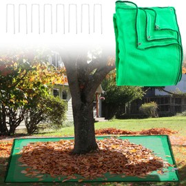 16 x 20 ft Leaf Collection Net with Stakes Easy to Use Reusable Leaf Collection System Durable Yard Accessory for Collecting Leaves for Pool Pond Netting Cover Fruit Nut Trees