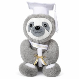 Honoson Graduation Sloth Stuffed Animal Toy 9.84 Inch Sloth Plush Cute Sloths Toy with Diploma and Tassel 2026 Graduation Hat for Boys Girls School Graduate Graduations Gift Decoration(White)
