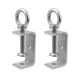 HEVSTIL 2PCS 304 Stainless Steel C-Clamp Heavy Duty C-clamp Woodworking Welding Building Household G-Clamp for Mounting, Mini Desk Clamps,Ring