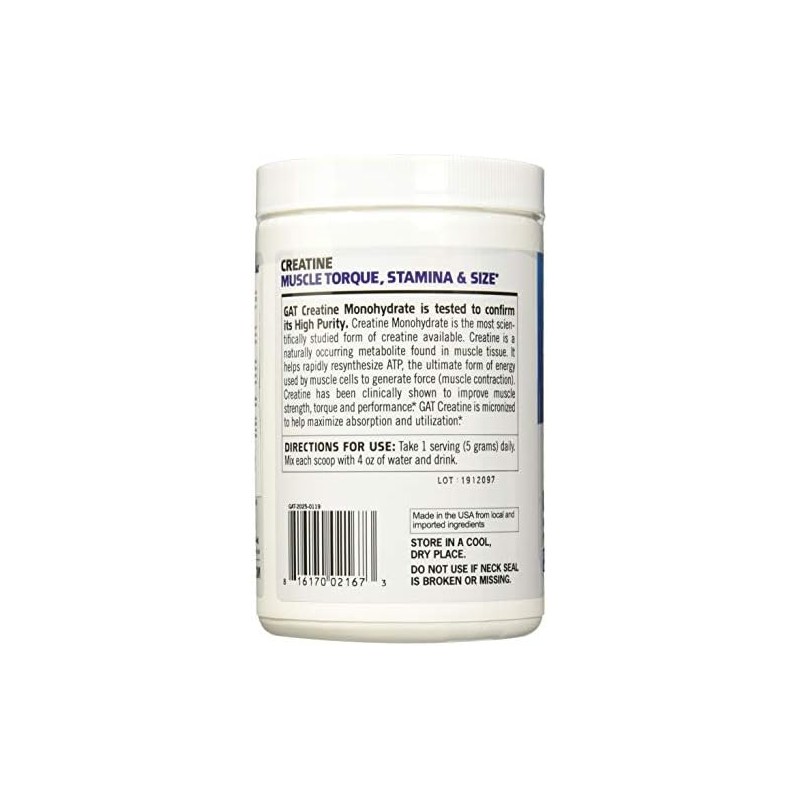 Creatina Monohidrato GAT SPORT 300 g – 60 porciones sin