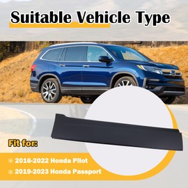 Rear Right Side Door Lower Molding Garnish Compatible with 2016-2022 Honda Pilot 2019-2023 Honda Passport Replace# 75313-TG7-A02