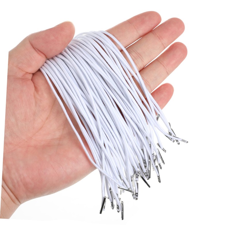 NUOBESTY Mask Lanyard with Elastic Cords 50pcs Metal Barbs Loop