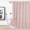 Extra Long Pink Boho Shower Curtain with White Tassel, Woven