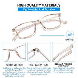 Suertree Blue Light Filter Distance Glasses Lightweight Myopia Glasses Fashion Myopia Glasses for Women Men Brown -4.5 Dioptres