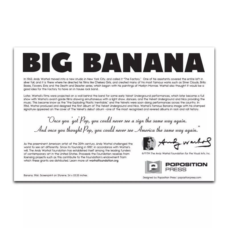Andy Warhol Big Banana Sliceform Paper Sculpture