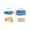 Amana Tool SC577 Shaker T&G  1/2"  or  3/4"  Bore 3pc Shaper Cutter Set