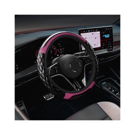 ZNDAW Steering Wheel Cover, Leather Protector Comfortable Cushioning for 14.5-15 Inch Steering Wheels, Breathable Anti-Slip Auto Wheel Wraps Car Interior Decoration for Women Men (Purple)