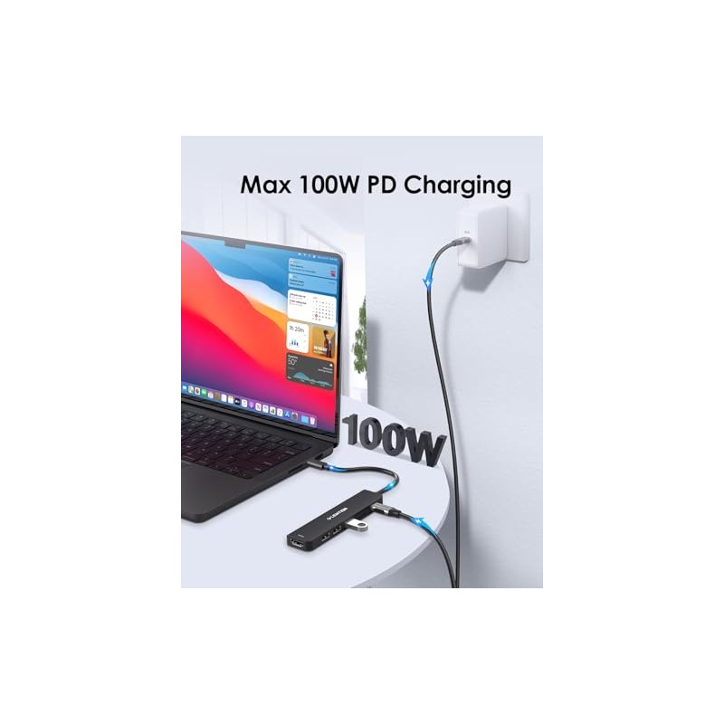LENTION 7 en 1 Hub USB C a HDMI 4K@60Hz,