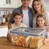 Bread Box with Digital Hygrometer,Bread Boxes with Lid and Handle,Time