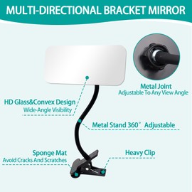 360° Clip On Safety Mirror for Desk, Cubicle Mirror to See Behind You