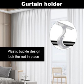 sjjjs 2 Piece Curtain Pole Bracket Set 28mm Diameter Aluminum Curtain Rod Holder for Drapery or Cabinet (White)