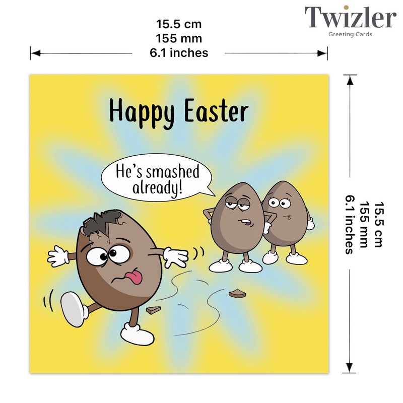 Twizler Funny Easter Card with Smashed Egg – Funny Easter