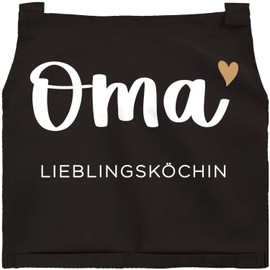 SpecialMe® Cooking Apron with Saying "Lieblingskoch Lieblingsköchin" Gift for Dad Grandpa Mum Grandma Cotton, Lieblingskoch Grandma Black