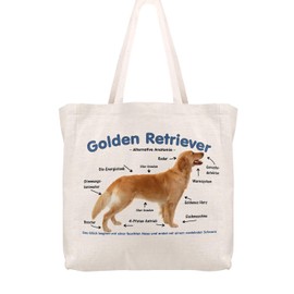 Merchandise for Fans Einkaufstasche - 38 x 48 cm x 13 cm, 24 Liter - Motiv: Golden Retriever Alternative Anatomie - 02
