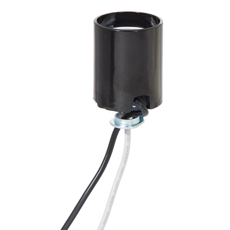B&P Lamp Medium Base Phenolic Socket with 1/8IP Bottom Hickey