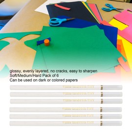 Juego de Lápices de Carbón de 6 Uds., Lápiz de Arte, Lápiz Resaltador para Artistas, Dibujo de Papel Negro, Diseño de Ilustración de Bocetos