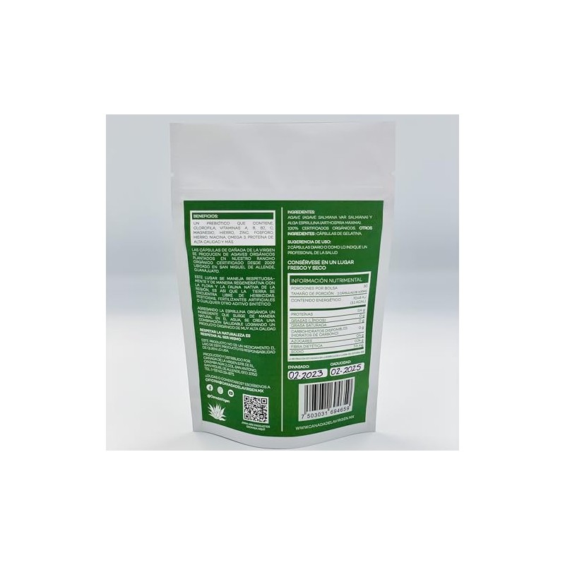 Regeneración (Agave y Alga Espirulina Orgánicos) - 60 Cápsulas