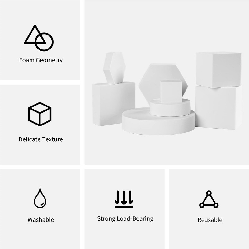 Goshoot Photography Props Cube Foam Geometry 8Pcs Product Photography Posing