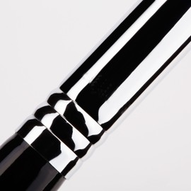 12x Goat Hair Brush lb 'Essential You Look Flawless' Luxury Black with Chrome Copper Silver Make Up Brush Set For Eyes & Face