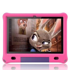 VOLENTEX 10 Inch Kids Tablet with Case, 10 Inch Android Tablet for Kids, 6GB RAM 64GB ROM, Parental Control, Educational Games Pre-Installed, Dual Camera, 6000mAh, Bluetooth (Pink)