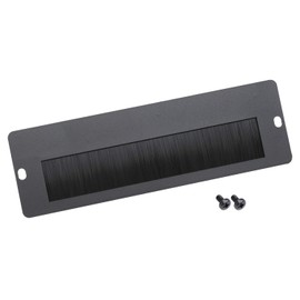 HMF 63329-02 Cable Grommet with Brush Insert for 10 Inch Server Cabinet, Exterior, Black