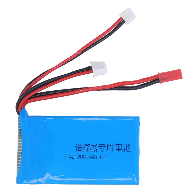 RC Lithium Battery 2S 7.4V 2000MAH Powerful Circuit Protection Light