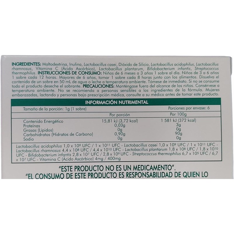Lactiv pediátrico Inulina y probióticos 6 sobres de 1 g