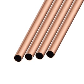 METALLIXITY Copper Pipe (2.5 mm OD x 0.25 mm Wall D x 300 mm L) Straight Hoses for Household Appliances Machines DIY Handmade Pack of 4