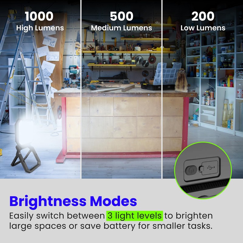 Feit Electric Portable LED Work Light, 360° Rotating Head, 3