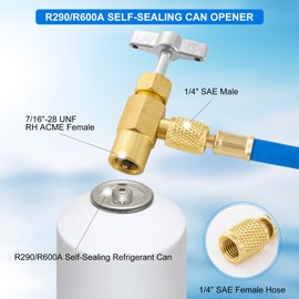 R600A R290 Self Sealing Can Tap with Refrigerant Tank Adapter, Valve Core