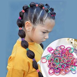 ELIHAIR Kids Baby Hair Ties for Girls Ponytail Holder Hair Elastics Bands 3cm for Child Toddler Curly Hair(100pcs Kids Chili Drama)