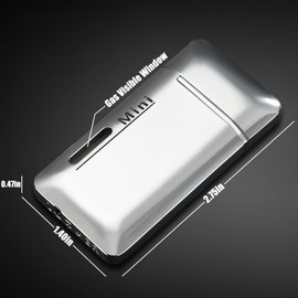 Cponmist 2 Pack Mini Butane Lighter, Double Jet Torch Lighter with Visible Window, Refillable and Adjustable Pocket Lighter, Great Little Gift for Men and Women, Black and White (Without Gas)