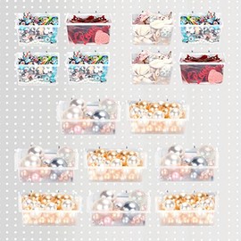 16 Pcs Pegboard Bins Kit Plastic Peg Board Storage Bins with Hooks Pegboard Accessories Workbench Bins Fits Any Peg Board for Organizing Hardware, Craft Room, Tool Shed, Hobby Supplies (Clear)