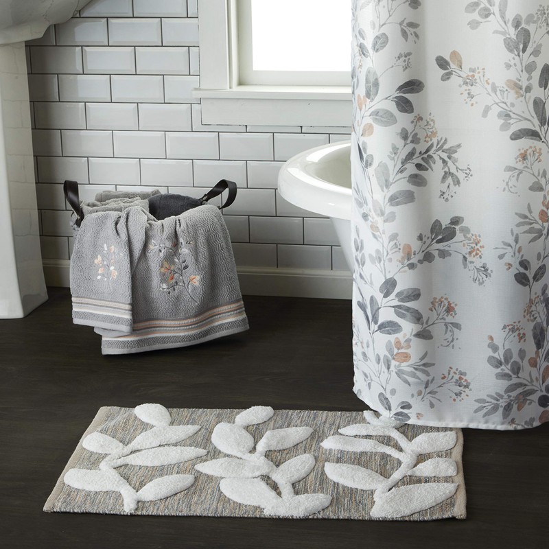 SKL Home by Saturday Knight Ltd. Greenhouse Leaves Bath Towel,Gray,Small