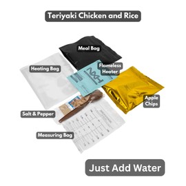 Heaven's Harvest Self-Heating Emergency Meal Kit (10 Year Shelf Life) — Tastier than MRE Meals & Ready-To-Eat in Minutes! Just add water to activate the “cooking” process. (Teriyaki Chicken) (Single)
