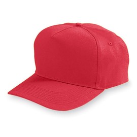 Augusta Sportswear Youth Five-Panel Cotton Twill Cap OS Red