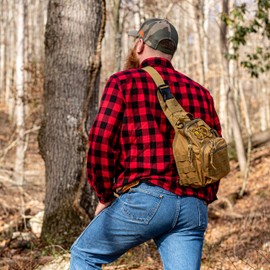 East TN. Outfitters Tactical Sling Bag with Holster Conceal Carry Shoulder Mens Bible Diaper Pack EDC Hunting Fishing Hiking