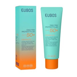 EUBOS | DAILY RAY PROTECT FLUID LSF 50+ – Sonnenschutzfluid mit Vitamin E & Glycerin | Schützt vor UV-Strahlen, Hautalterung & Pigmentflecken | Für empfindliche Haut | Korallenfreundlich | 50ml