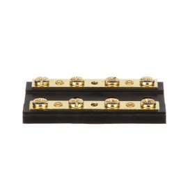 Seachoice 13501 4-Gang Terminal Block – Rated 30 Amps at 12V DC – Plastic Base with Brass Hardware